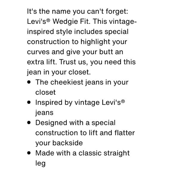 NWOT Levi’s Wedgie Straight, 28x28 - Picture 17 of 17